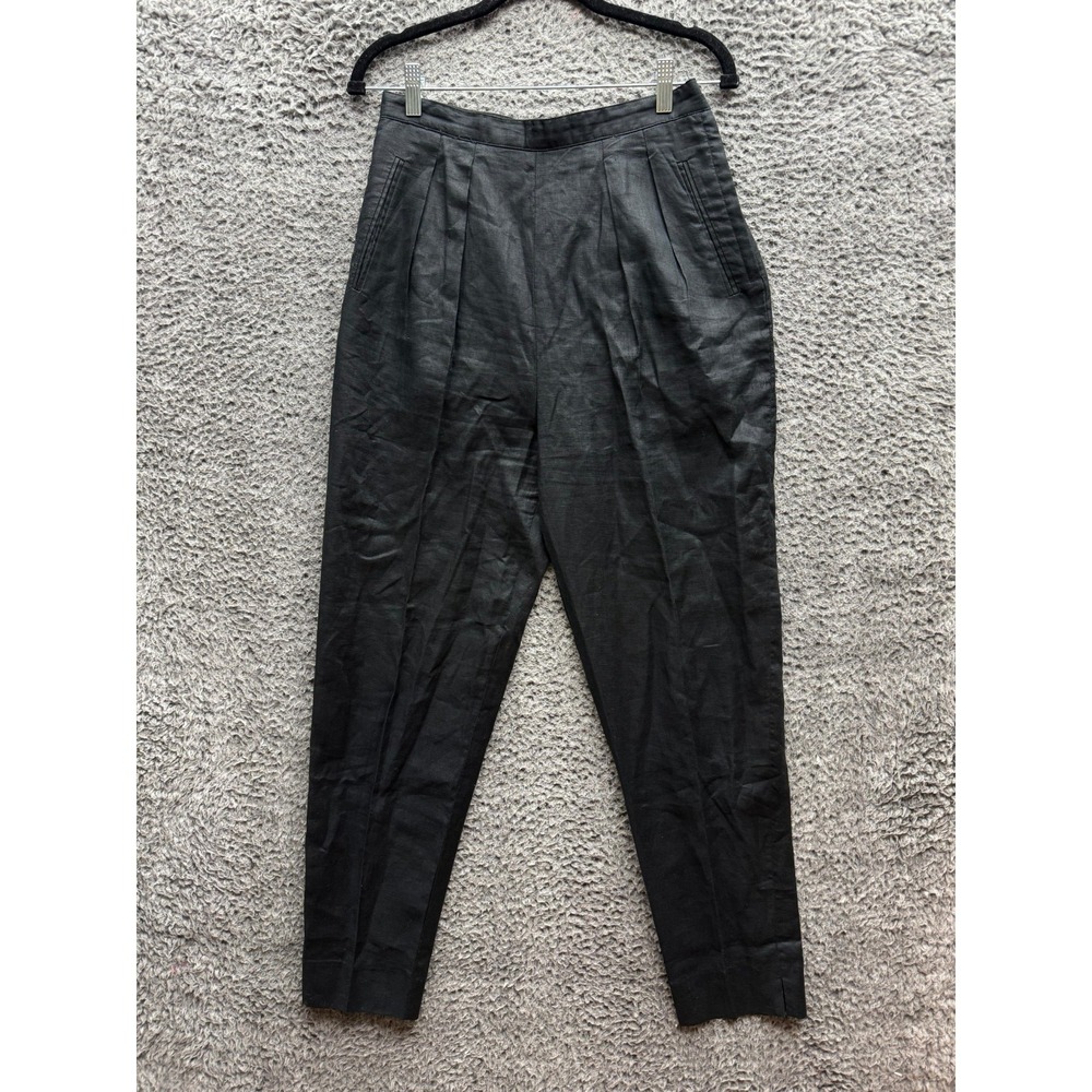Georges Marciano Pleated Side Zip Tapered Dress‎ Pants Black Womens Size 10